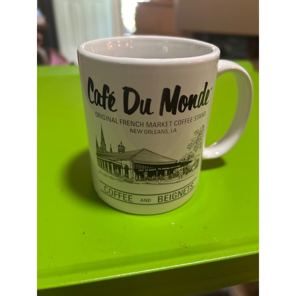 Cafe Du Monde New Orleans Coffee Mug French Market Beignets White Ceramic Mug